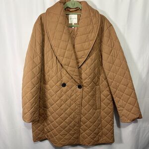 Avec Les Filles Women’s Quilted Shawl Lapel Coat Size XL Lightweight Classic